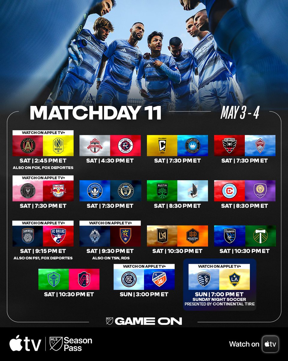 The first Matchday of May is around the corner! 

Catch all the action with #MLSSeasonPass on <a href="/AppleTV/">Apple TV</a>: apple.co/MLS