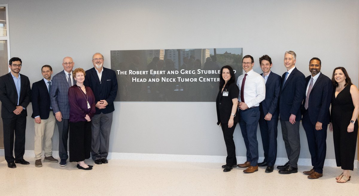 Last week was the formal dedication of The Robert Ebert and Greg Stubblefield Head &amp; Neck Tumor Center, named in honor of two courageous h&amp;n cancer patients. One of the 1st of the kind in the country, we celebrate the life-saving research &amp; care this center makes possible!
