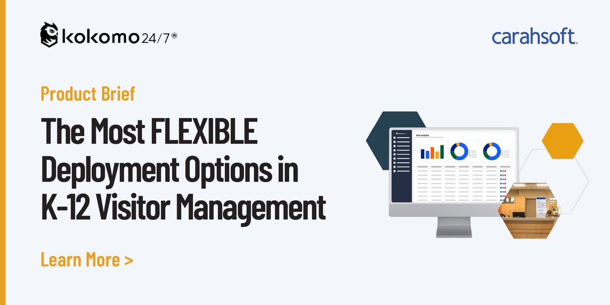 Carahsoft (@carahsoft) on Twitter photo Every school is unique—your visitor management system should be too. Discover flexible deployment options that fit your needs with <a href="/Kokomo247/">Kokomo Solutions, Inc. - Kokomo24/7® Safety Cloud™</a>. Download now: carah.io/51128 Every school is unique—your visitor management system should be too. Discover flexible deployment options that fit your needs with <a href="/Kokomo247/">Kokomo Solutions, Inc. - Kokomo24/7® Safety Cloud™</a>. Download now: carah.io/51128