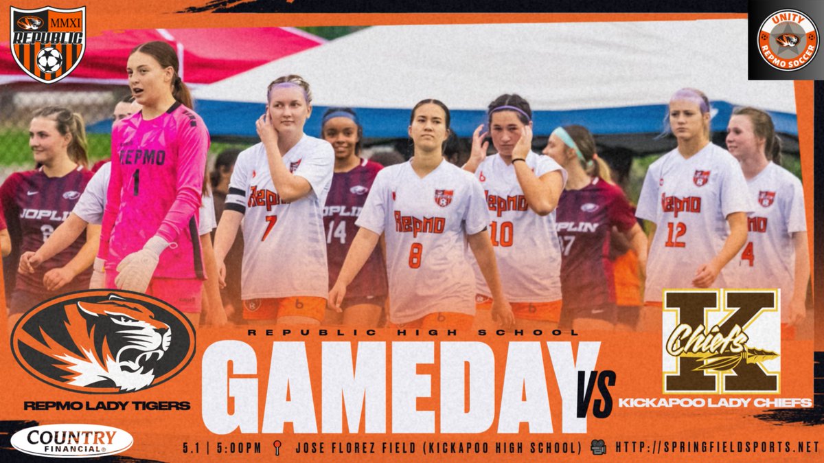 RepMoHS_soccer's tweet photo. 🚨  GAMEDAY!!  🚨

📍  Jose Florez Field @ Kickapoo High School 
(3710 S Jefferson Ave, Springfield, MO 65807)
🆚  Kickapoo Lady Chiefs 
⏰  5:00 PM  (JV First and Varsity to Follow)

🎥  https://t.co/foe5xIEJLU

#RepMOproud #UNiiiTY #BoB https://t.co/EL69cMD9eD