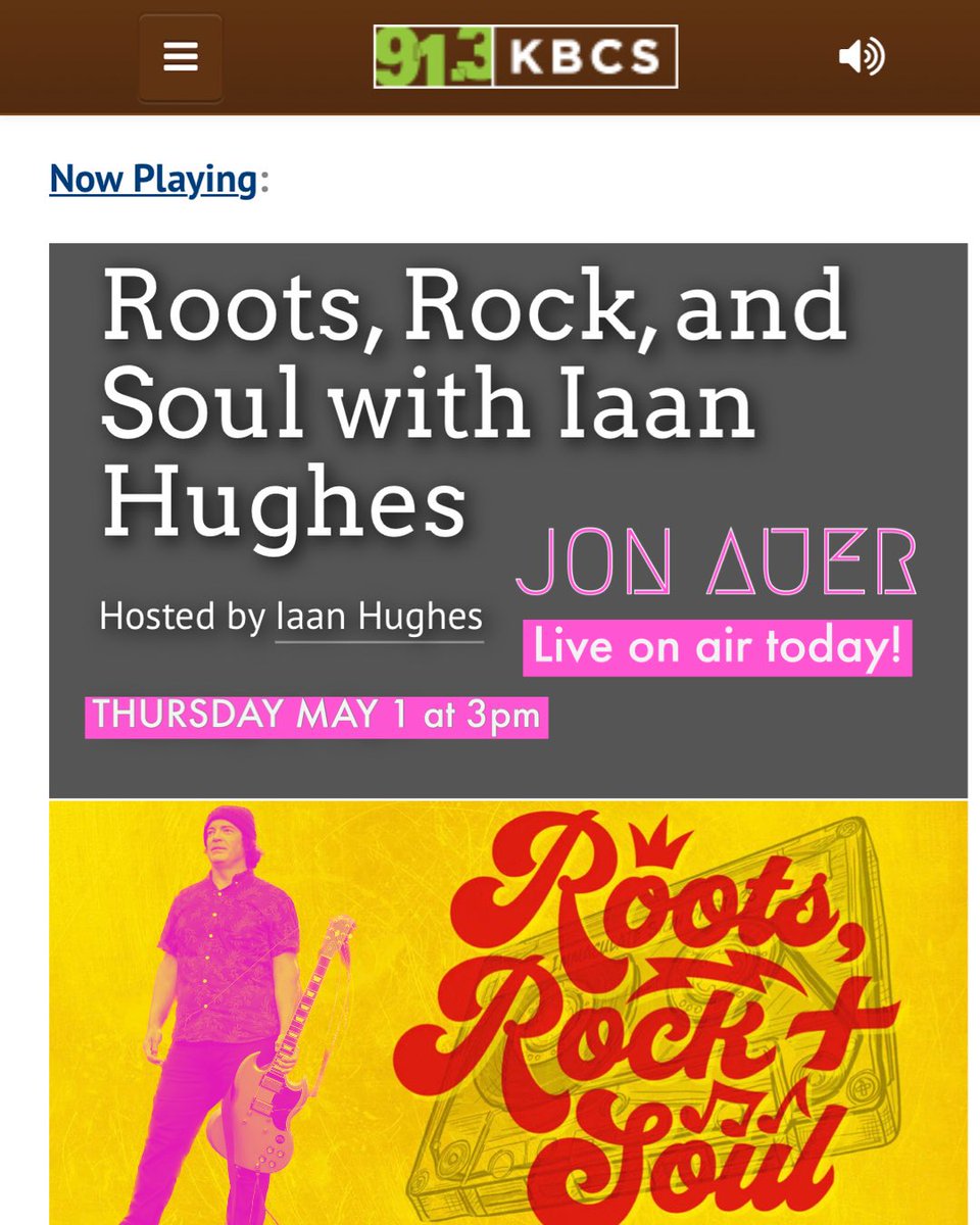 Jon Auer (@jonauer) on Twitter photo âĄď¸THIS JUST IN!âĄď¸TODAY âď¸ THURSDAY MAY 1 at *3pm PST* sharpâď¸ Iâll be live on the air at 91.3 @kbcs in Bellevue, WA with <a href="/iaanhughes/">Iaan Hughes</a> đ¸đ¤đť
Iâll play a couple of songs etcâŚand I may even play a @bigstarband song :-)
âĄď¸Link to listen/stream here: kbcs.fm âĄď¸THIS JUST IN!âĄď¸TODAY âď¸ THURSDAY MAY 1 at *3pm PST* sharpâď¸ Iâll be live on the air at 91.3 @kbcs in Bellevue, WA with <a href="/iaanhughes/">Iaan Hughes</a> đ¸đ¤đť
Iâll play a couple of songs etcâŚand I may even play a @bigstarband song :-)
âĄď¸Link to listen/stream here: kbcs.fm