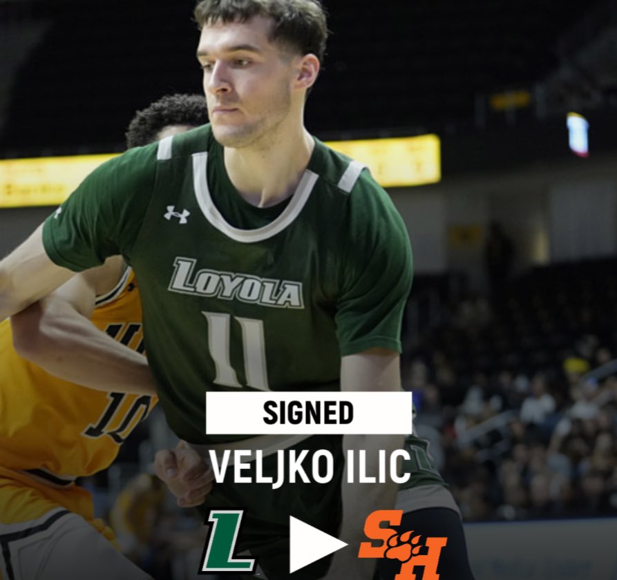 <a href="/BearkatsMBB/">Sam Houston Men's Basketball</a> has signed Loyola transfer Veljko Ilic! 

The 6’10” Forward averaged 7.8 PPG and 5 RPG last season.

#EatEmUpKats