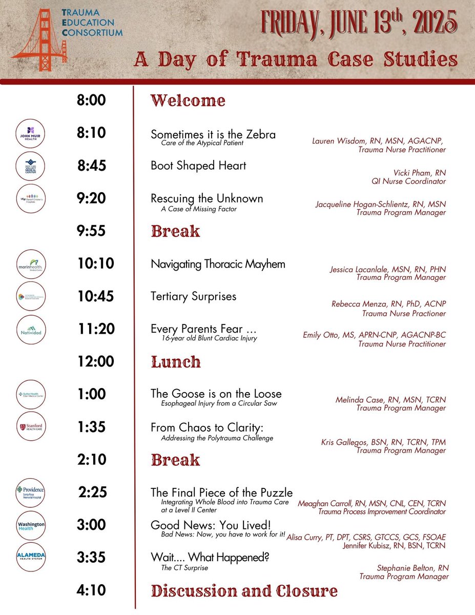 Join us on Friday the 13th for a Day of Trauma Case Studies! Registration is open. tecba.org/events