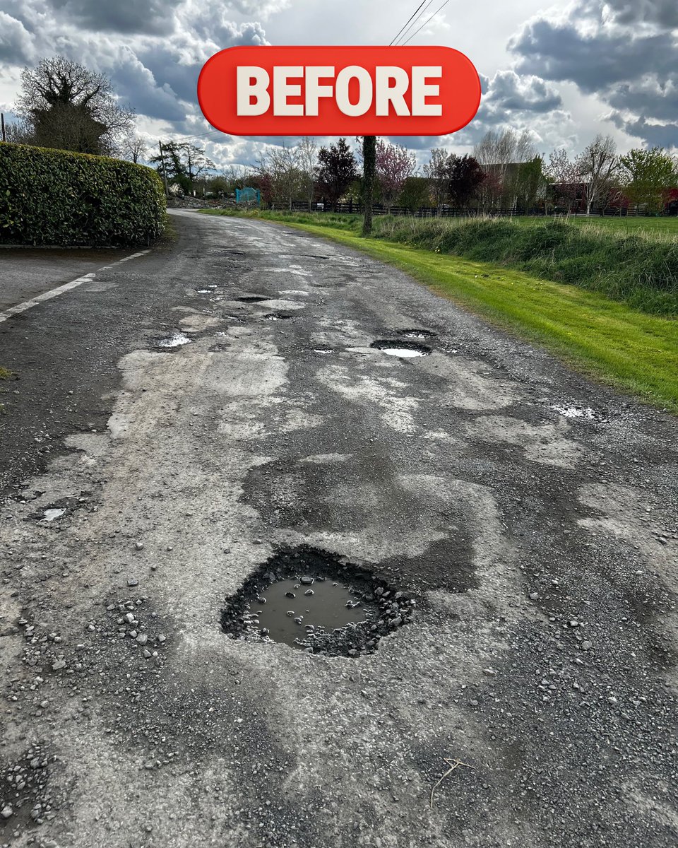 Delighted to see the potholes filled along Mullagh Lane in Kilmainham!

I recently highlighted the large number of potholes in a follow-up email to the council, following my earlier letter about road safety in Kells. It’s great to see action taken ✅
