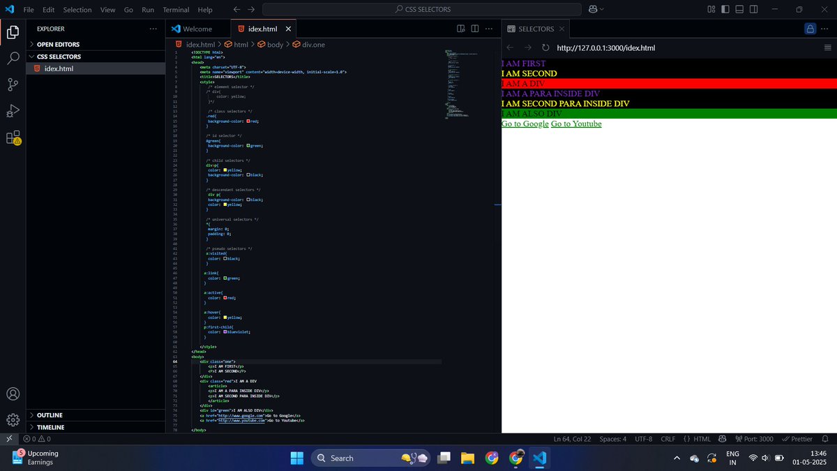 ManojNandi_0110's tweet image. 🚀 CSS Journey!
📅 Day 02 / ∞
✅ Learned about CSS Selectors 🎯
✅ Explored the CSS Box Model 📦
✅ Understood Margin, Padding, and Border 🧩🖼️
✅ Created a small profile page about myself 👨💻📝
Getting better at styling web pages! ✨
Stay tuned for more updates! 🚀
#learncss