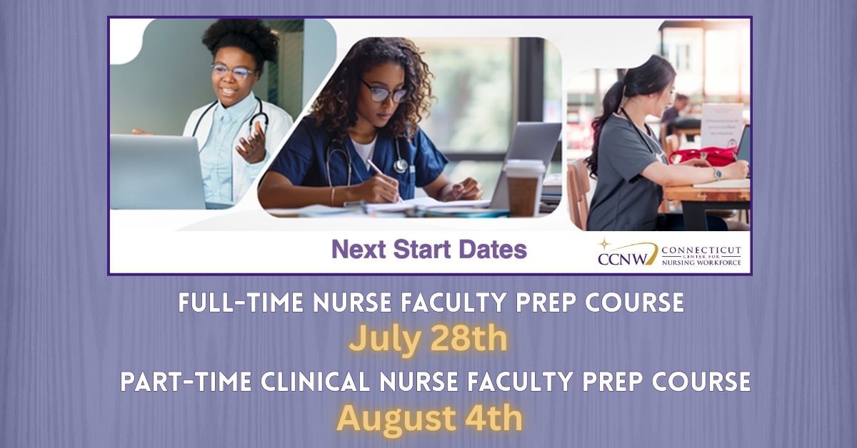nurseworkforce's tweet photo. #CCNW ONLINE COURSES: UPCOMING 2025 START DATES

🟣 FT Nurse Faculty Prep Course: July 28th
🟣 PT Clinical Nurse Faculty Prep Course: August 4th

➡️ Register: Contact Peggy Mallick
203-915-6952 | peggy@ctcenterfornursingworkforce.com 

#nursingeducation #nursingworkforce https://t.co/EOPy8V8SY5
