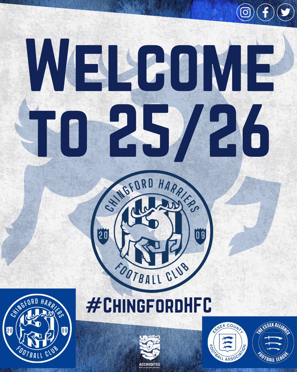 Chingford Harriers FC (@chingharriers) on Twitter photo Welcome to the New Phase. 
Step One: Update the Socials ✅
You can now find us on Insta or X under the handle ChingfordHFC! Facebook stays the same (Chingford Harriers FC)
Why not add us, share with your friends and stay tuned for next few posts over the next 24hours! 🔵⚪️⚽️ Welcome to the New Phase. 
Step One: Update the Socials ✅
You can now find us on Insta or X under the handle ChingfordHFC! Facebook stays the same (Chingford Harriers FC)
Why not add us, share with your friends and stay tuned for next few posts over the next 24hours! 🔵⚪️⚽️