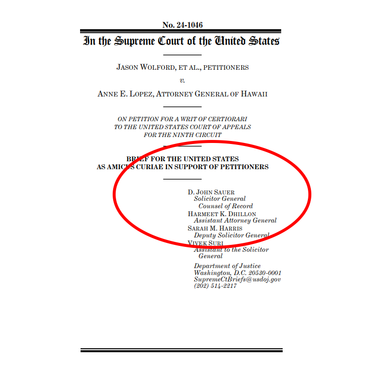 Now THIS is an amicus brief I did not expect to see in this case! "The United States has a substantial interest in the preservation of the right to keep and bear arms and in the proper interpretation of the Second Amendment." 🎉