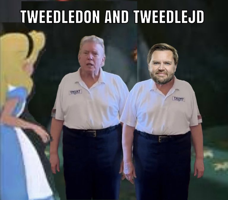 I came, I dumped.

TweedleDon and TweedleJD Agreed to have a battle; For TweedleDon said TweedleJD Had spoiled his nice new rattle. Just then flew down a monstrous crow, As black as a tar-barrel; Which frightened both the zeroes so, They quite forgot their quarrel.👇😁😆😂🤣💜
