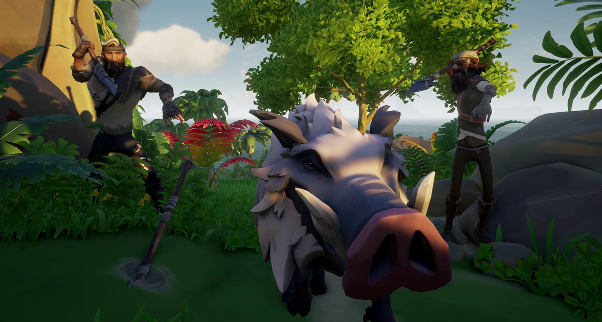 "This wild boar is fast, but thanks to the spear, we will succeed."

Theme: Wild Things

<a href="/SeaOfThieves/">Sea of Thieves</a> #SoTShot #SeaOfThieves