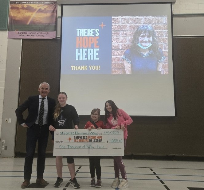 St James School (@stjamesocsb) on Twitter photo To wrap up our Lenten project, we presented a cheque to the Shepherds of Good Hope. We're so proud of our school community for coming together to raise funds and collect 6 boxes of hygiene products. Together we can make a difference! #Community <a href="/OttCatholicSB/">Ottawa Catholic School Board</a> <a href="/sghottawa/">Shepherds of Good Hope</a> To wrap up our Lenten project, we presented a cheque to the Shepherds of Good Hope. We're so proud of our school community for coming together to raise funds and collect 6 boxes of hygiene products. Together we can make a difference! #Community <a href="/OttCatholicSB/">Ottawa Catholic School Board</a> <a href="/sghottawa/">Shepherds of Good Hope</a>
