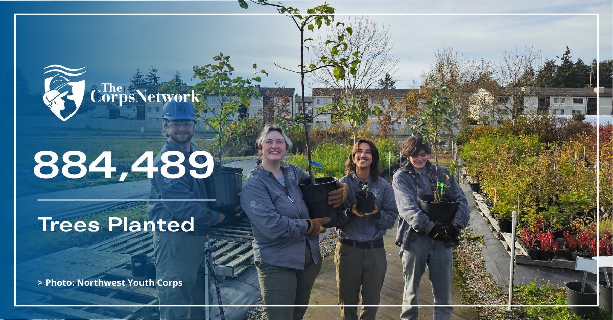 TheCorpsNetwork's tweet photo. TCN FY24 Annual Report Highlight โ
๐ณ Corps programs planted 884,489 trees in 2024.
See more Corps project outcomes in #TheCorpsNetwork's FY24 Annual Report: https://t.co/uLe4ZKmVAd
๐ธ @nwyouthcorps
@AmeriCorps #ServiceMatters #CorpsWork https://t.co/TBtRwgonAf
