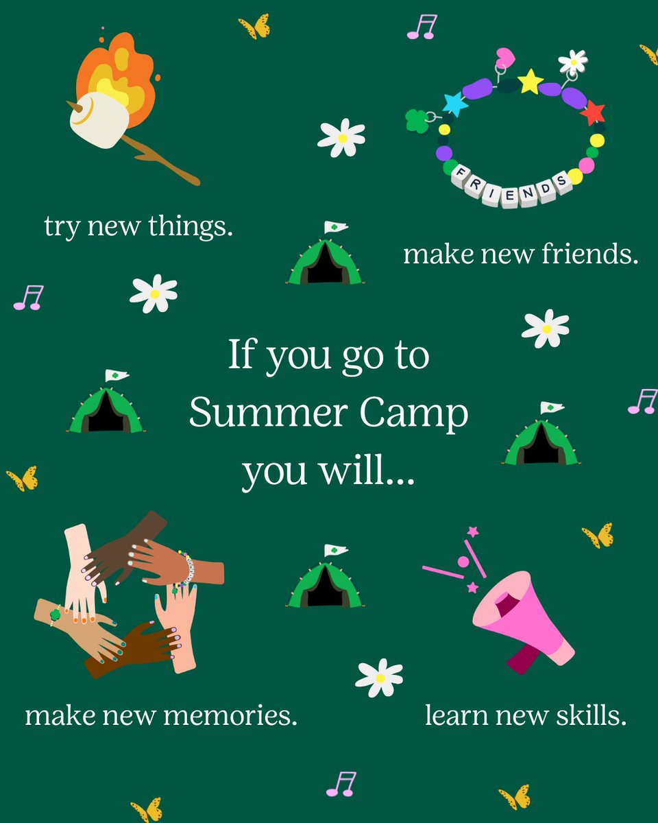 GSCTF's tweet image. This is your sign to register for summer camp. ✨🏕️
Summer camp runs from June 9 to August 1. Sign up for 1 or more weeks. Girls must be registered Girl Scouts. Let the fun begin by registering at: girlscoutsfl.org/en/members/for…