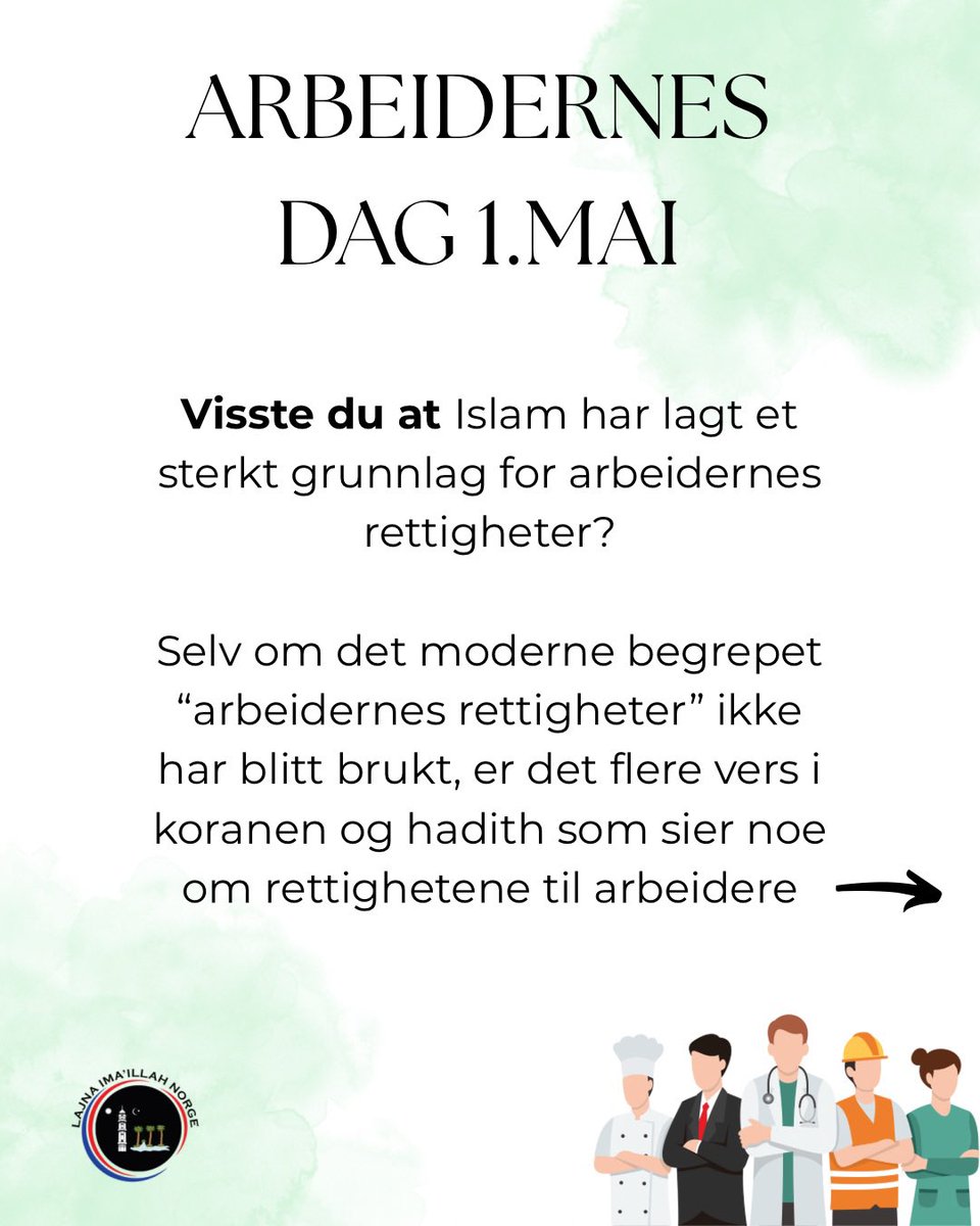 LajnaNorge's tweet photo. Visste du at Islam har lagt et sterkt grunnlag for arbeidernes rettigheter? 

#arbeidernesdag #arbeidernesrettigheter #lajnaimaillah #lajnanorge #amj #islam #ahmadiyya https://t.co/HBawTIce0C