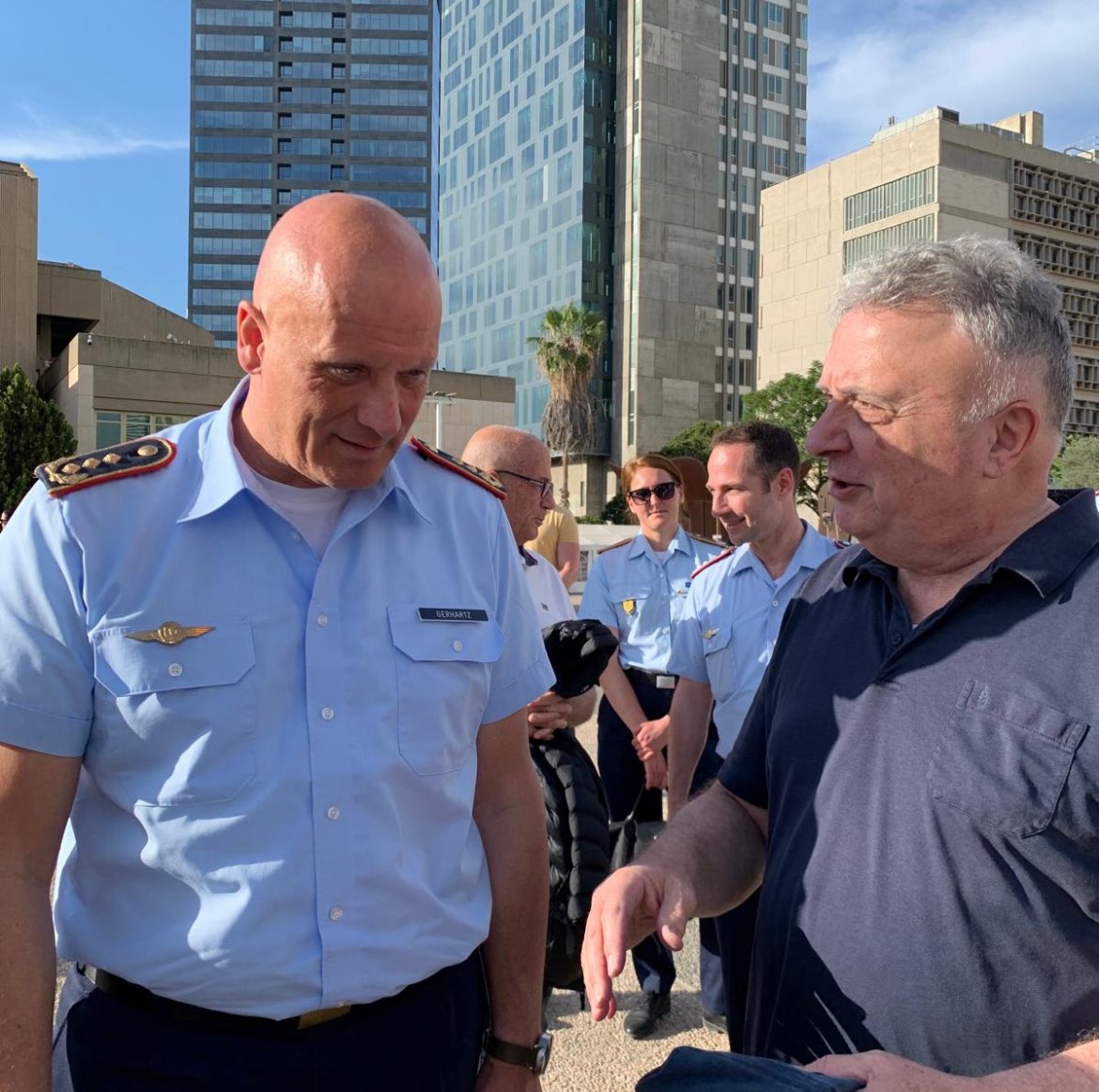Jeremy Issacharoff (@jissacharoff) on Twitter photo Meeting on Independence Day in Hostage Square with Gen. Ingo Gerhartz the Head of the German Air Force <a href="/Team_Luftwaffe/">Team Luftwaffe</a> and sharing deep concern for the fate of our hostages. Gen.Gerhartz a great friend of Israel, advanced cooperation with the IAF literally to the highest levels. Meeting on Independence Day in Hostage Square with Gen. Ingo Gerhartz the Head of the German Air Force <a href="/Team_Luftwaffe/">Team Luftwaffe</a> and sharing deep concern for the fate of our hostages. Gen.Gerhartz a great friend of Israel, advanced cooperation with the IAF literally to the highest levels.