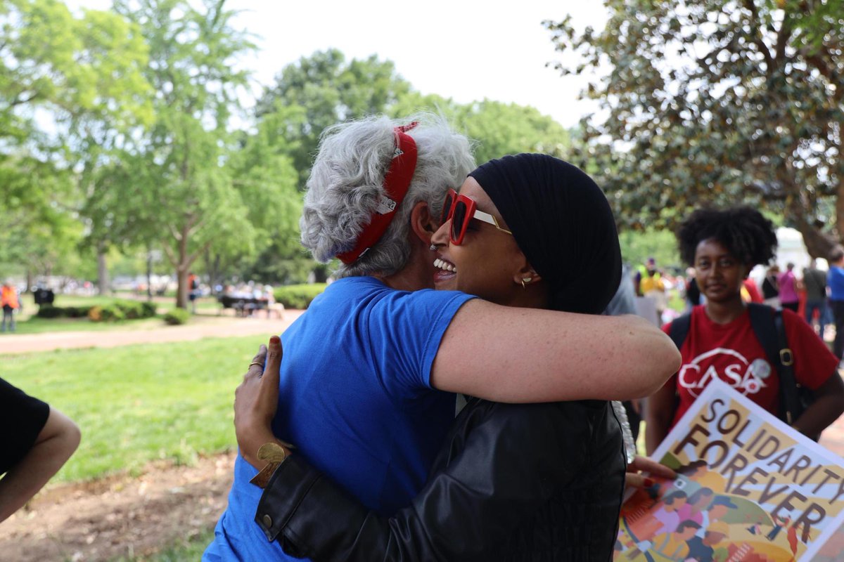 Ilhan's tweet image. Today on May Day, we honor the workers who keep this country running, especially the immigrant workers who are too often underpaid and exploited.

Every worker deserves to be treated with fairness and respect.