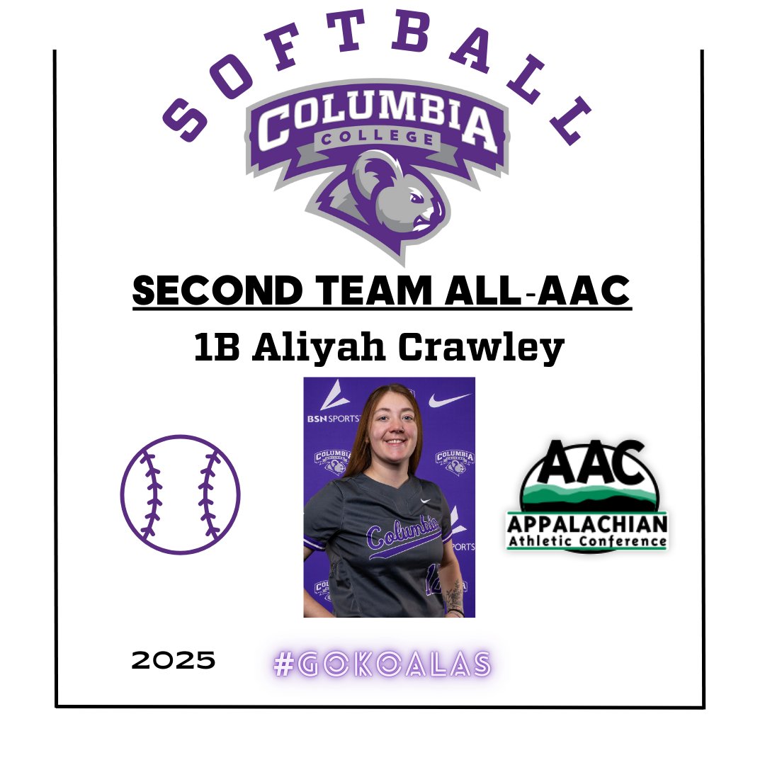 All-AAC Second Team Aliyah Crawley <a href="/CC_Koalas_SB/">Columbia College Softball</a>