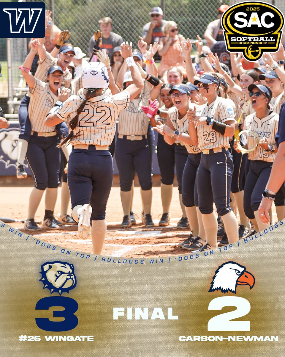 Wingate Bulldogs (@wu_bulldogs) on Twitter photo BULLDOGS WIN!!!!
#25 <a href="/WingateSoftball/">Wingate Softball</a> opens SAC Tourney Championship play with a 3-2 victory! 
Hali Scott allowed 1 earned run in 7 innings of work; Raelynn Kramer launchedย a 3-run homer in the 1st 
#OneDog BULLDOGS WIN!!!!
#25 <a href="/WingateSoftball/">Wingate Softball</a> opens SAC Tourney Championship play with a 3-2 victory! 
Hali Scott allowed 1 earned run in 7 innings of work; Raelynn Kramer launchedย a 3-run homer in the 1st 
#OneDog