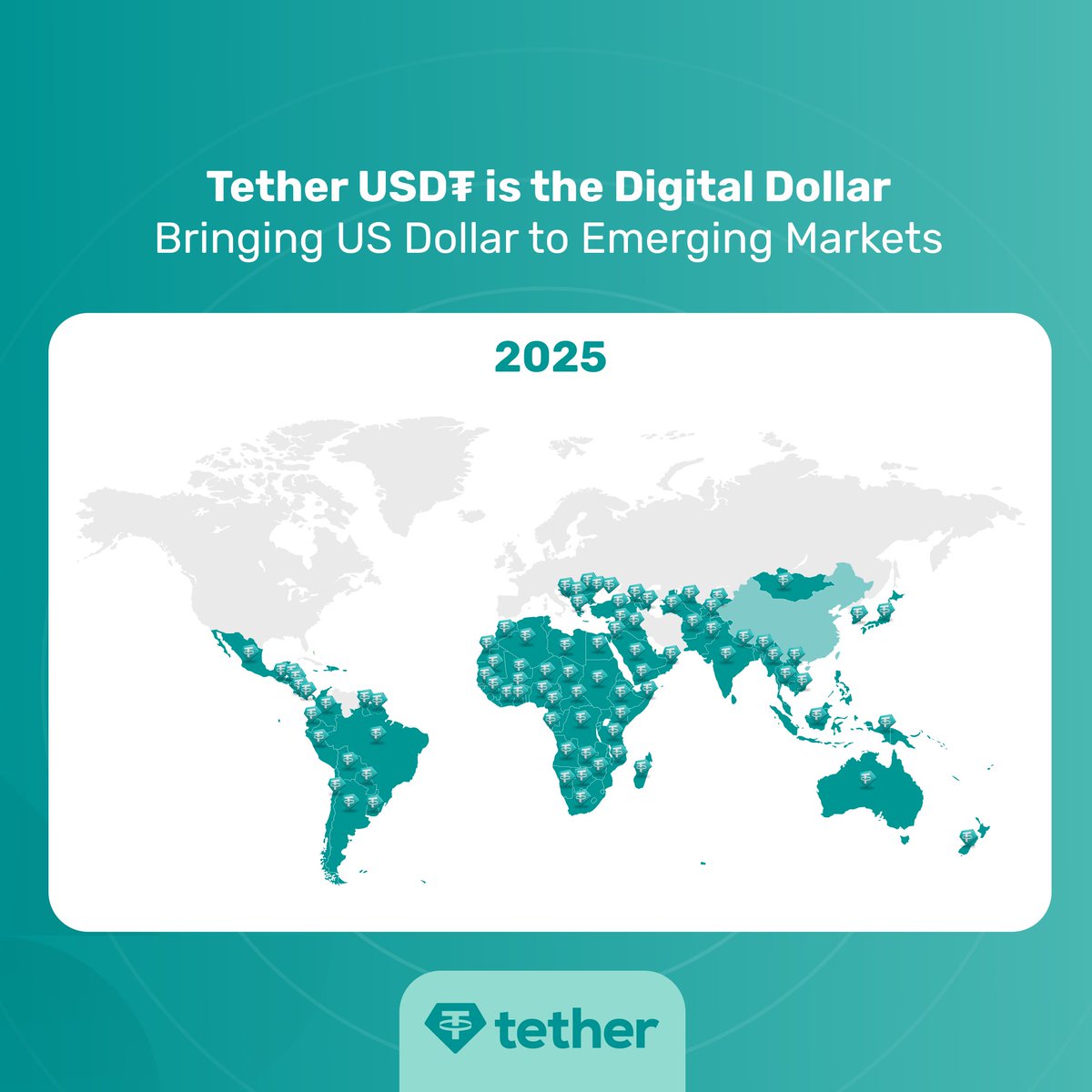 guillep2p's tweet image. El dólar digital es una realidad en expansión
@Tether_to ha superado recientemente los 450 millones de usuarios globales, con un crecimiento sostenido de más de 30 millones de nuevos usuarios cada trimestre, impulsado principalmente por la adopción en mercados emergentes como…