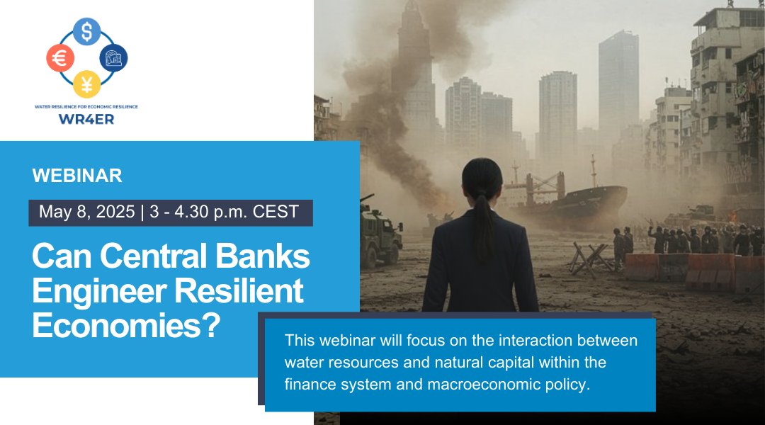 Are #centralbanks capable of engineering greener, more #resilient economies? Join our May 8th webinar on this topic to find out. Speakers and panelists from <a href="/DNB_NL/">De Nederlandsche Bank</a>, <a href="/BancoDeEspana/">Banco de España</a>, <a href="/OECD/">OECD ➡️ Better Policies for Better Lives</a>, and more. Register today! bit.ly/4d2i5ro #waterresources #finance #macroeconomics