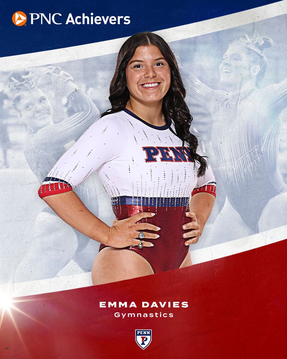 pennathletics's tweet image. ✨ 𝗣𝗡𝗖 𝗦𝘁𝘂𝗱𝗲𝗻𝘁-𝗔𝘁𝗵𝗹𝗲𝘁𝗲 𝗔𝗰𝗵𝗶𝗲𝘃𝗲𝗿 ✨

Gymnastic’s Emma Davies excels in the classroom, community, and competition. A two-time Ivy Classic and four-time GEC Champion, Emma earned First Team All-GEC and Second Team All-Ivy Classic honors in 2024. She is also…
