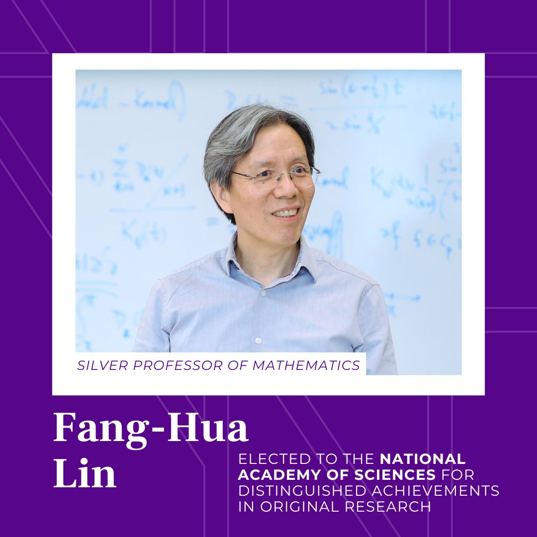 NYU Courant (@nyu_courant) on Twitter photo Fang-Hua Lin, Silver Professor of Mathematics, has been elected to the National Academy of Sciences (<a href="/theNASciences/">National Academy of Sciences</a>) in recognition of his distinguished and continuing achievements in original research. Congratulations!
Read more here: cims.nyu.edu/dynamic/news/1… Fang-Hua Lin, Silver Professor of Mathematics, has been elected to the National Academy of Sciences (<a href="/theNASciences/">National Academy of Sciences</a>) in recognition of his distinguished and continuing achievements in original research. Congratulations!
Read more here: cims.nyu.edu/dynamic/news/1…