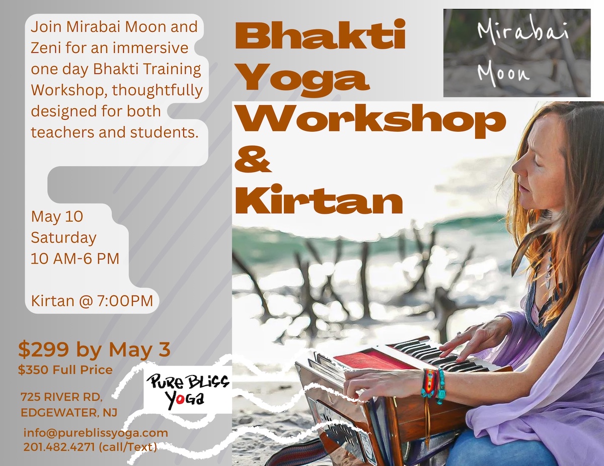 Bhakti Yoga and Harmonium Workshop - Full Day with Mirabai and Zeni 🌸 
Early Bird Pricing $299 through this weekend!  mailchi.mp/pure-bliss-yog…