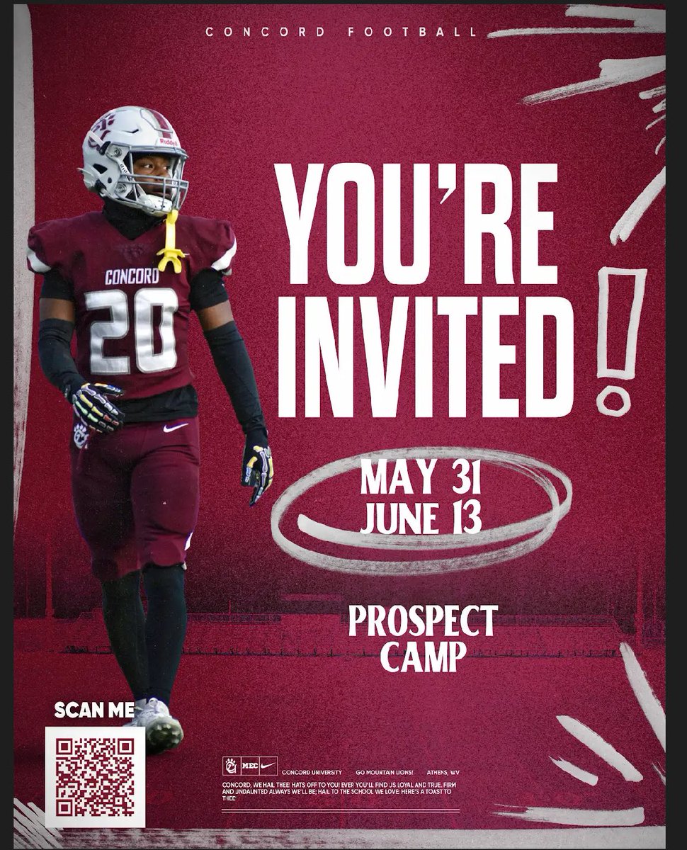 Thanks for the invite <a href="/ConcordFootball/">Concord University Football</a> <a href="/training_phenom/">Phenom_Training</a> <a href="/CoachDaniels06/">Coach Daniels</a> <a href="/RecruitNE_GA/">RecruitNE_GA</a> <a href="/BigSkippin_75/">Coach Jordan Harris</a>