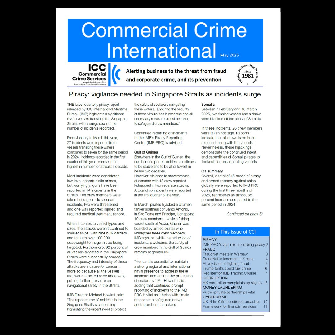 The May issue of #CommercialCrimeInternational brings you key updates on #fraudprevention, #moneylaundering, #cybercrime, #corruption &amp; #compliance.

📅Learn how to secure your place on the Internet Intelligence Course taking place Sept 2025

📖 Read now: linkedin.com/feed/update/ur…