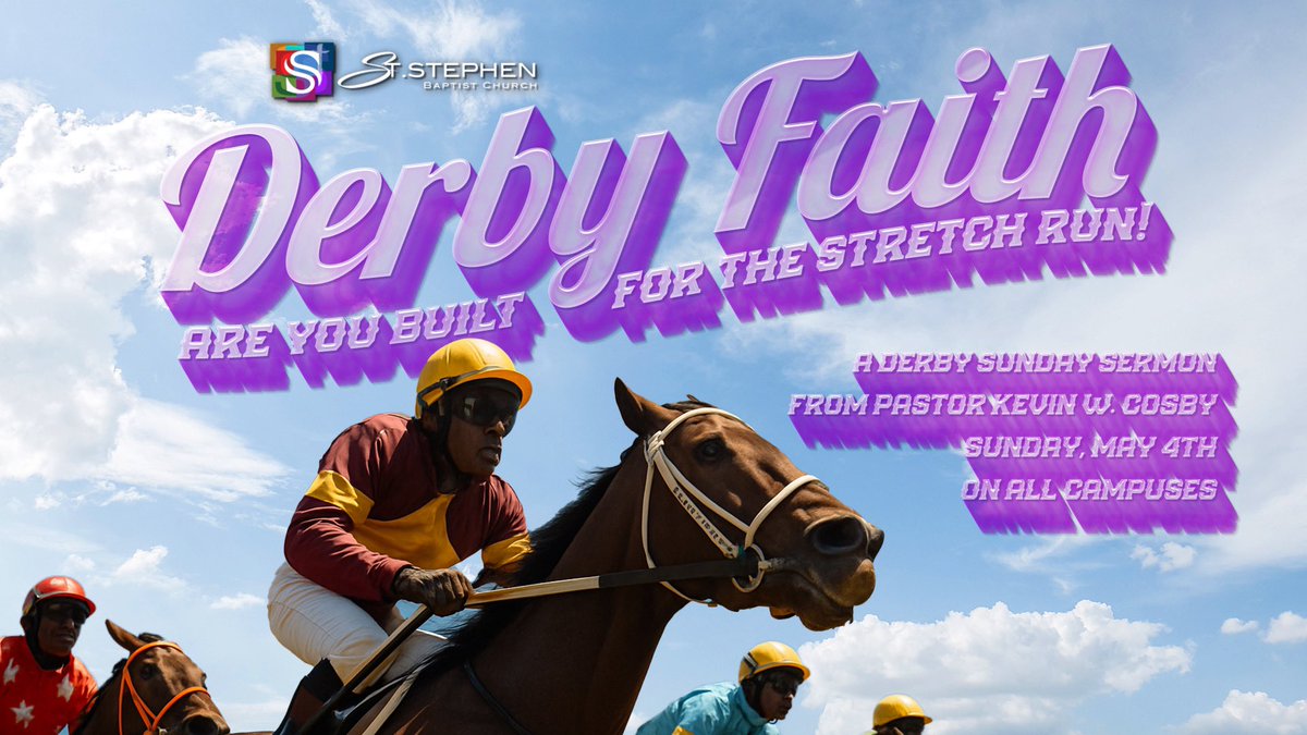ssclive's tweet image. Join us this weekend at all campuses for “Derby Faith: Are You Built for the Stretch Run?”
A timely word from Pastor @KWCosby during Derby Weekend you don’t want to miss!

#DerbyFaith #StretchRun #SSCLive #StStephenChurch #FaithToFinish