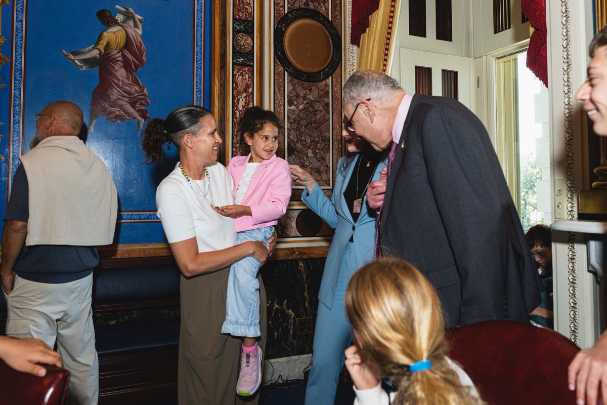 Marc Rod (@marcrod97) on Twitter photo .<a href="/SenSchumer/">Chuck Schumer</a> met today with freed child hostage Abigail Mor Idan. "It was an honor to meet Abigail Mor Idan, who bravely survived Hamas’s captivity at just 4 years old," Schumer said. "Her story powerfully shows why we must bring all the hostages home from Hamas’s brutality now.” .<a href="/SenSchumer/">Chuck Schumer</a> met today with freed child hostage Abigail Mor Idan. "It was an honor to meet Abigail Mor Idan, who bravely survived Hamas’s captivity at just 4 years old," Schumer said. "Her story powerfully shows why we must bring all the hostages home from Hamas’s brutality now.”