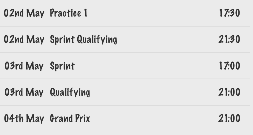 It's MIAMI this weekend and it's a SPRINT race, which means Fantasy GP LOCKS on FRIDAY when Sprint Qualifying begins

Get your teams and predictions sorted before 9:30pm BST Friday!