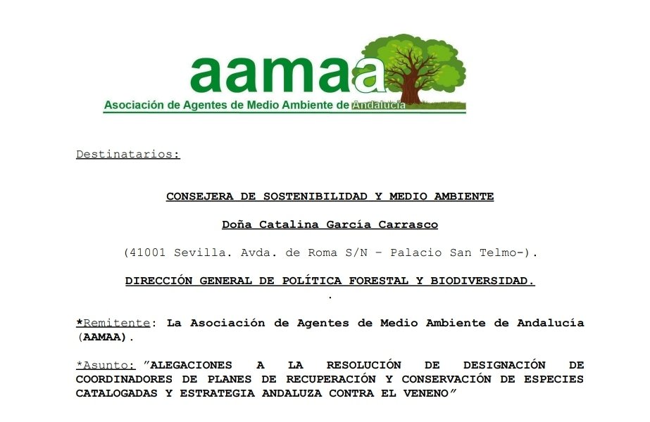 La Asociación de #AgentesDeMedioAmbiente presenta alegaciones a esta resolución porque consideramos fundamental que la dirección de esos proyectos se lleven a cabo por personal funcionario, como así lo marcan distintas normas.
#EspeciesProtegidas
#Seguimiento
#Proteccion