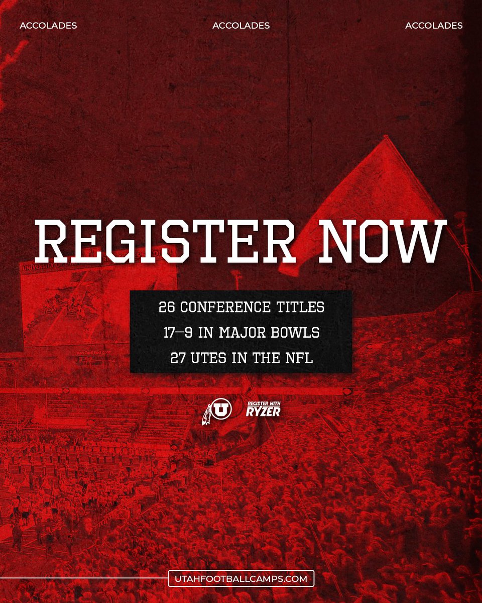 Ryzer (@ryzer) on Twitter photo It’s Feature Friday! University of Utah Football Camps have several upcoming camps this summer for athletes of all ages. Register now with the link in our bio! #FootballCamps #GoUtes <a href="/Utah_Football/">Utah Football</a> It’s Feature Friday! University of Utah Football Camps have several upcoming camps this summer for athletes of all ages. Register now with the link in our bio! #FootballCamps #GoUtes <a href="/Utah_Football/">Utah Football</a>