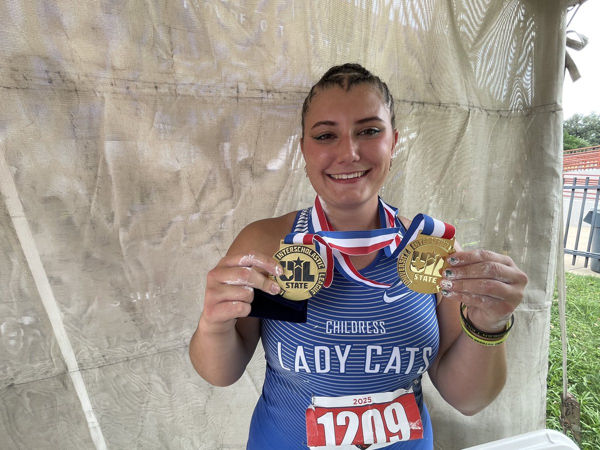 Mission accomplished – Childress standout Taylor Wiseman brings home double gold medals during day one of the UIL state track and field meet #UILState .. 
🔗 presspass.news/mission-accomp…