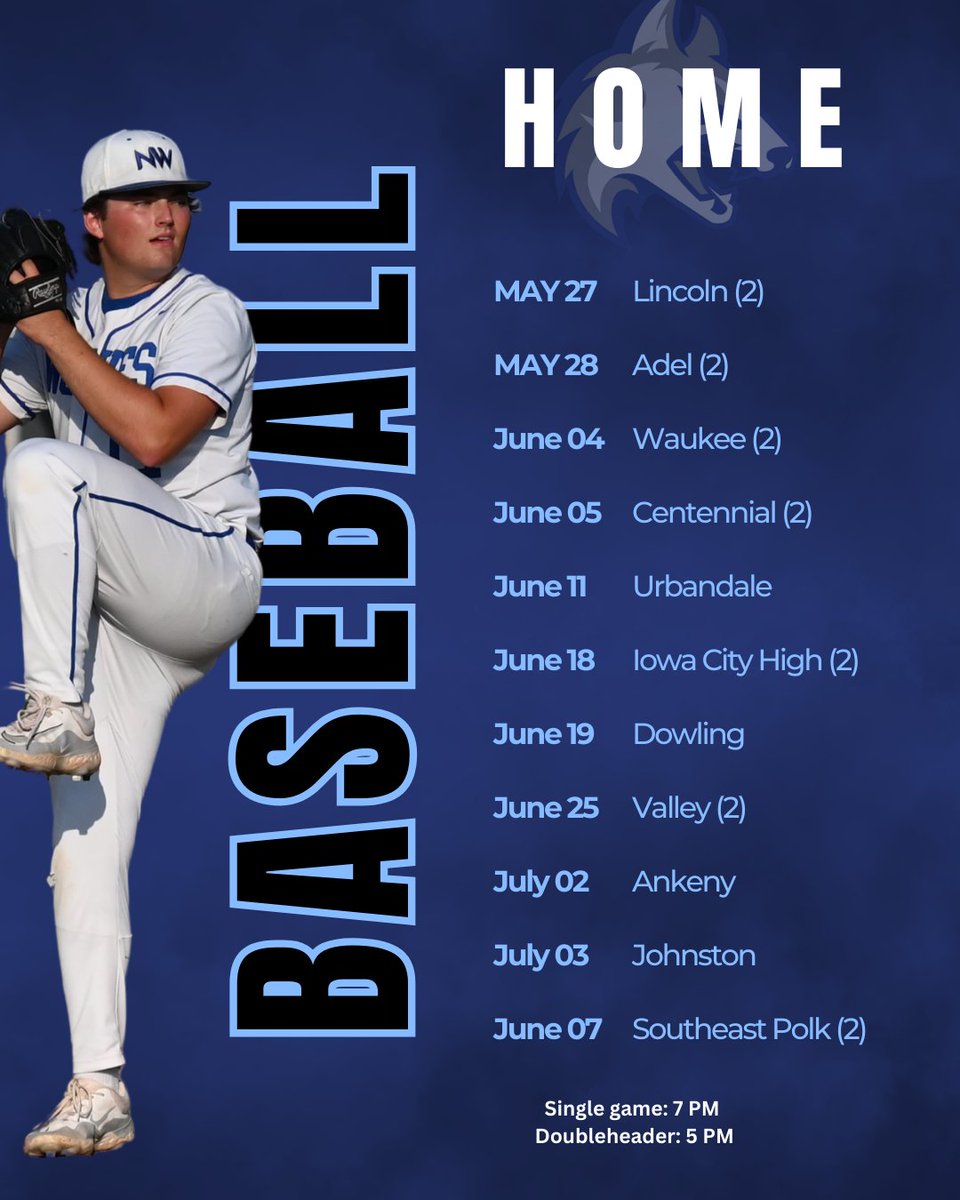 NWWolvesBB's tweet photo. 2025 Baseball Schedule - Home - Away https://t.co/DJTAvUTJC4