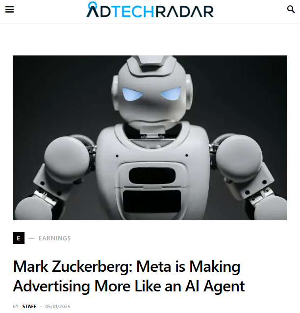NEW: Meta wants to make advertising more like an AI agent, says Mark Zuckerberg.

Story below. 👇