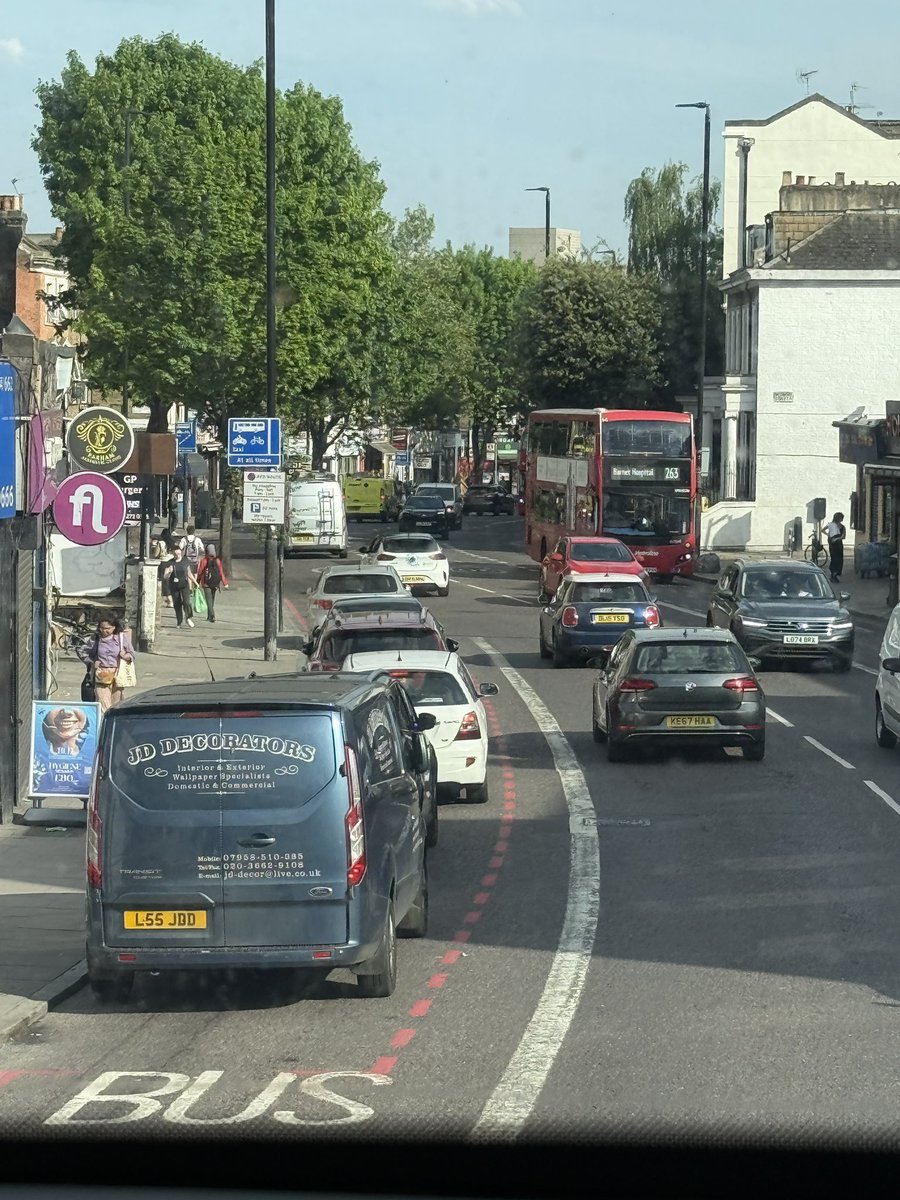 GradingAlex's tweet image. What’s the point in having bus lanes if they’re never going to be enforced, @TfL ?