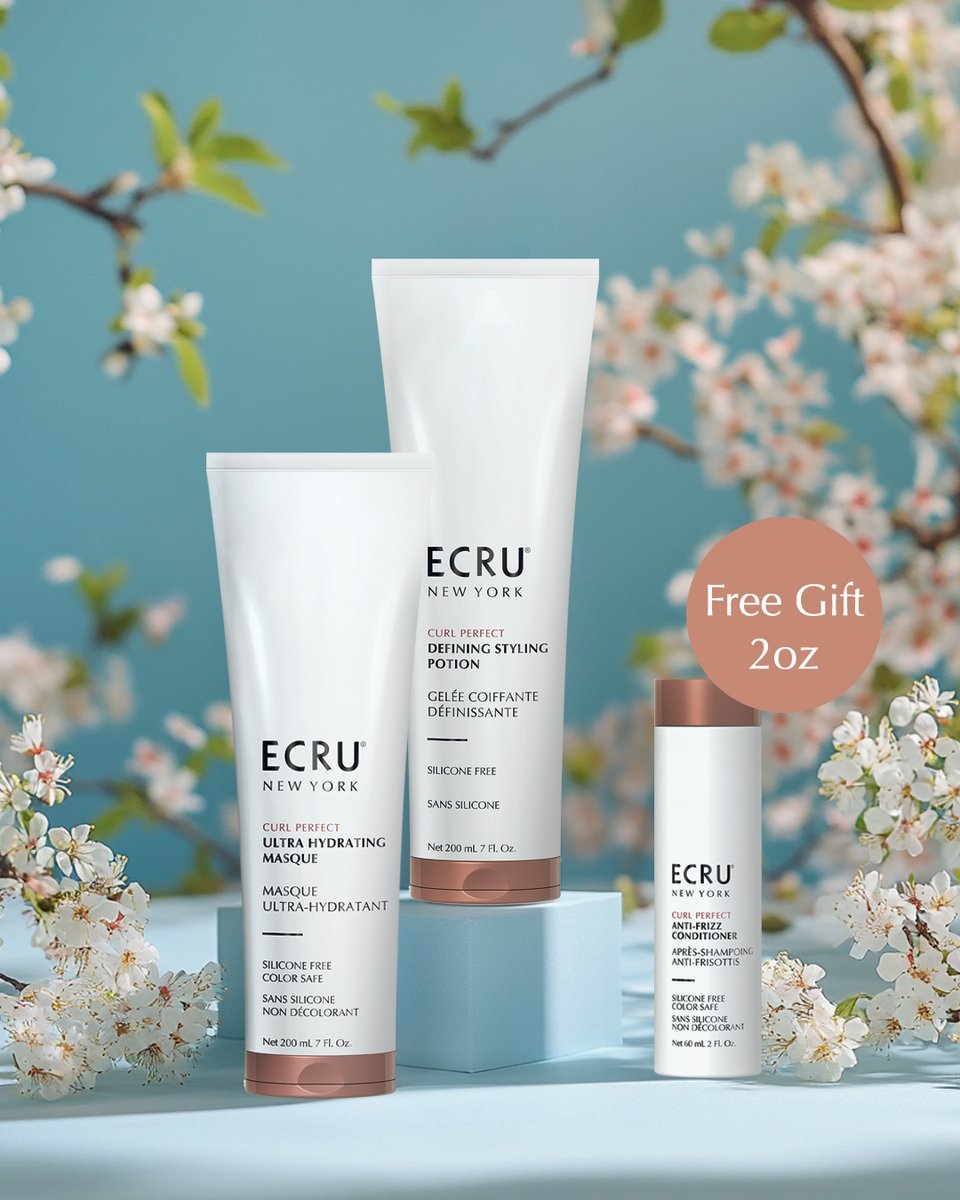 ECRUNewYork's tweet image. Let your curls shine bright ✨⁠
Hydrate, define, and glow with our Ultra Hydrating Masque + Defining Styling Potion duo.⁠
Bonus: Get a 2oz Anti-Frizz Conditioner FREE with your purchase! 💛⁠
Shop Now at ecrunewyork.com/shop/product/g…
#curlyhaircare #shinycurls #ecrunewyork