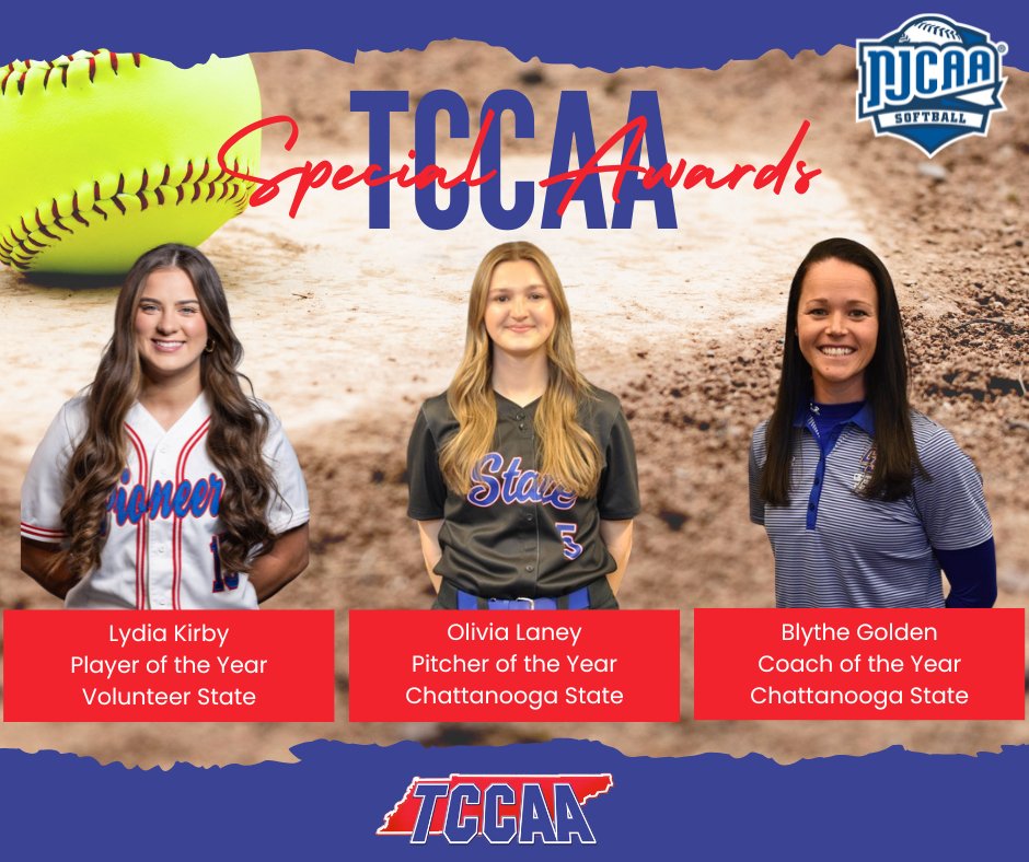 Tennessee Community College Athletic Association (@tccaasports) on Twitter photo Congratulations to our <a href="/TCCAAsports/">Tennessee Community College Athletic Association</a> / Region 7 Softball ALL TCCAA Special Award Winners! Congratulations to our <a href="/TCCAAsports/">Tennessee Community College Athletic Association</a> / Region 7 Softball ALL TCCAA Special Award Winners!