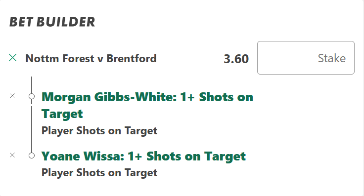 EVPositions's tweet image. 💰Stake 1.25u 
📊Minimum odds 1.70

🎯Morgan Gibbs-White/Yoane Wissa 2+ Shots each

💰Stake 0.25u
📊Minimum odds 3.4

🎯Morgan Gibbs-White/Yoane Wissa 1+ Shot on Target each

#NFOBRE #EPL #NFFC #BrentfordFC