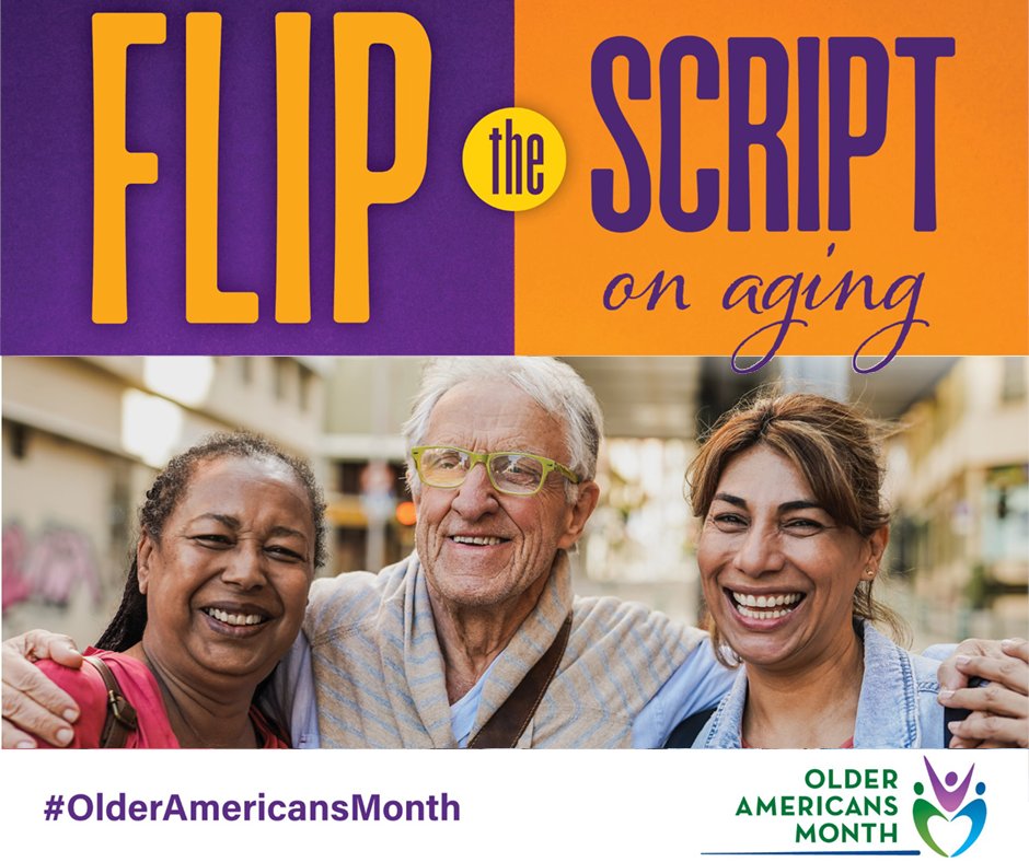 It's Older Americans Month, and this year's theme is "Flip the Script on Aging." Throughout May, CDHS will be reflecting on ways older adults are rewriting the narrative on stereotypes about how aging should look. 
#OlderAmericansMonth2025 #FlipTheScriptOnAging