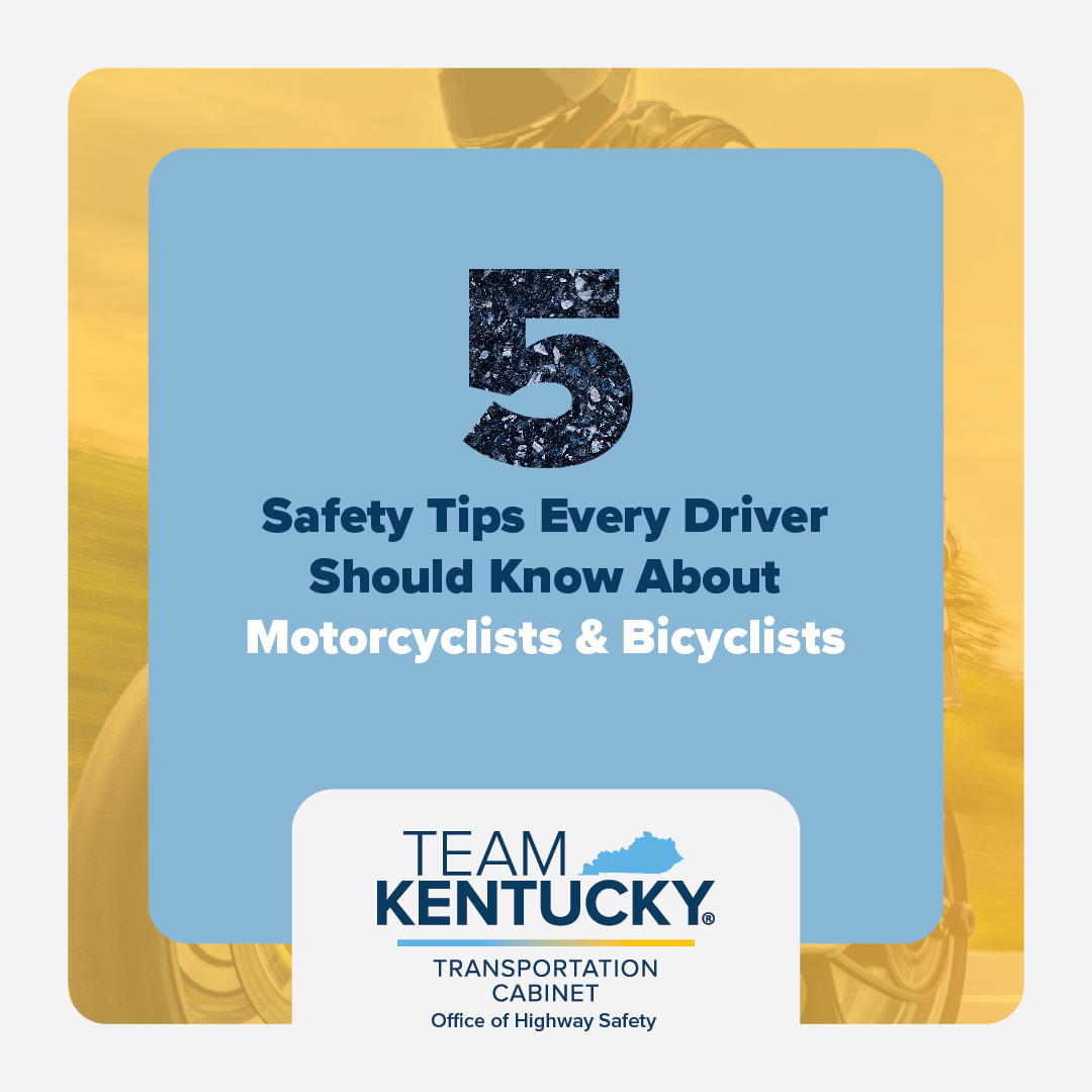 May is Motorcycle and Bicycle Safety Month. You play a role in keeping the road safe. 

Tips
• Look twice
• Give them space
• Use your turn signals
• Check your blind spots
• Respect their right to the road