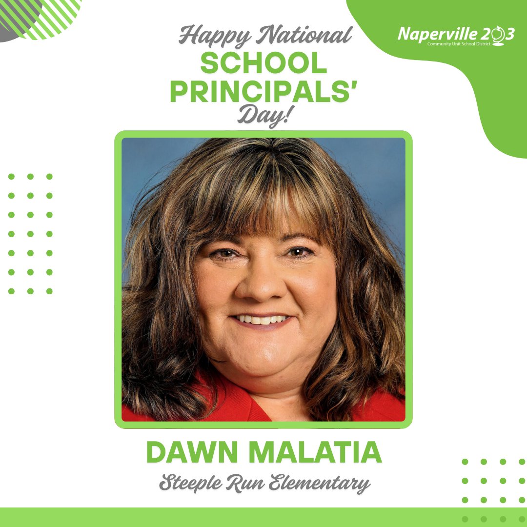 Naperville203's tweet image. 🍏 Happy National Principals&apos; Day to Dawn Malatia at Steeple Run Elementary! Thank you for leading with care and creating a school community where students feel seen, supported, and ready to grow. #Elevate203