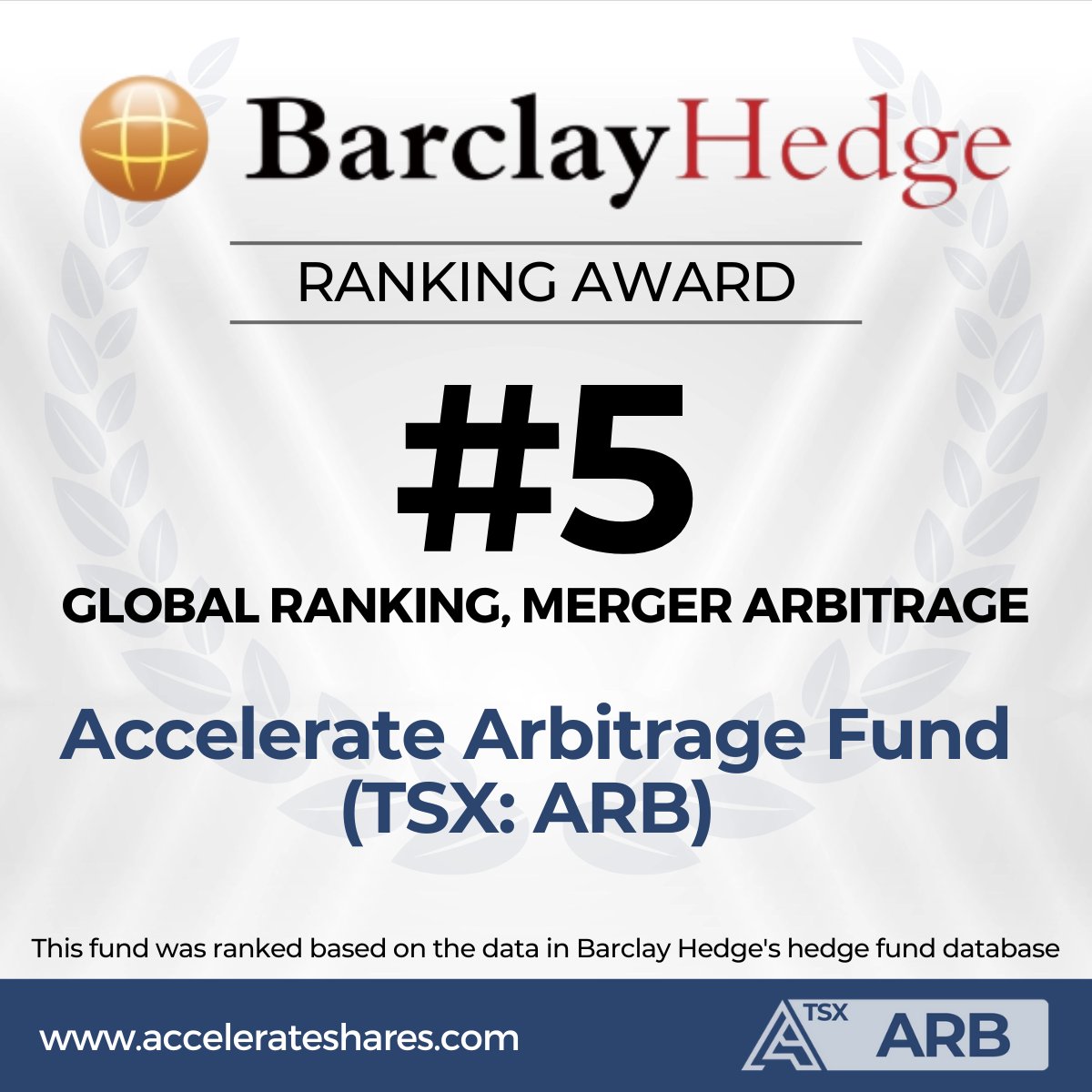 According to the latest BarclayHedge rankings, the Accelerate Arbitrage Fund (TSX: ARB) is the #5 ranked hedge fund globally in its category.

Disclosures: accelerateshares.com/investment-sol…