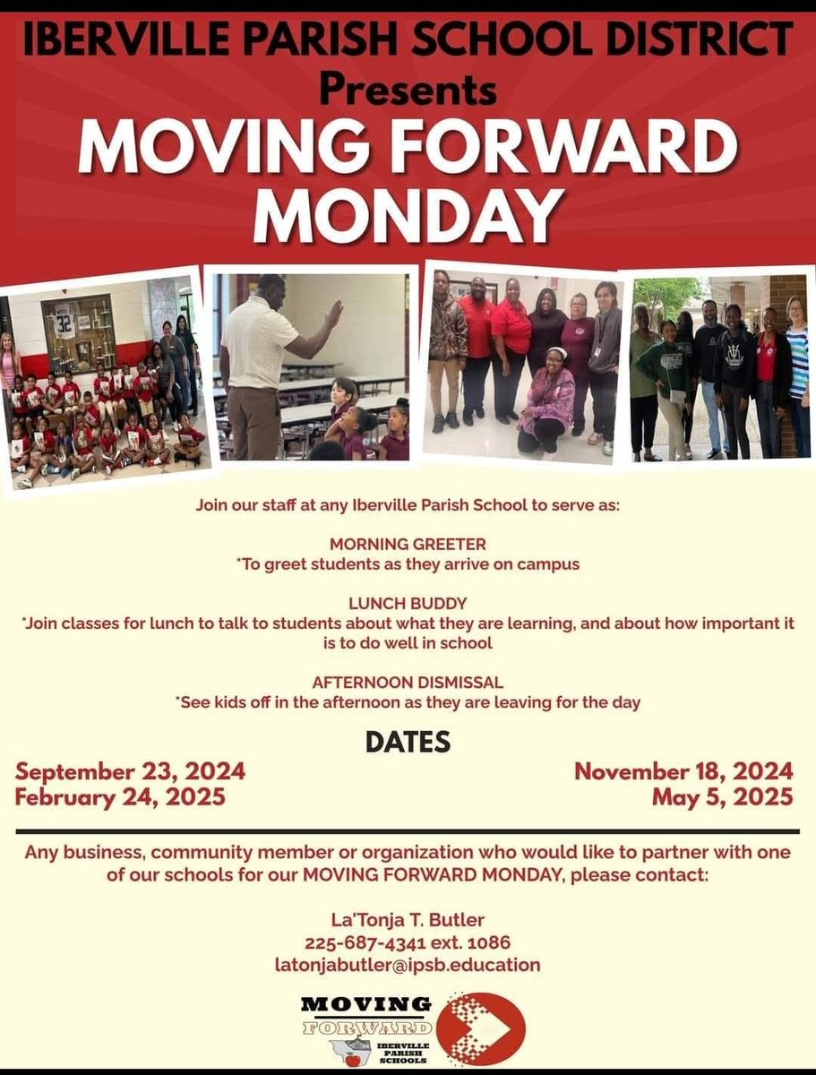 Please join us for our final Moving Forward Monday of the school year on Monday, May 5, 2025. #MovingForward