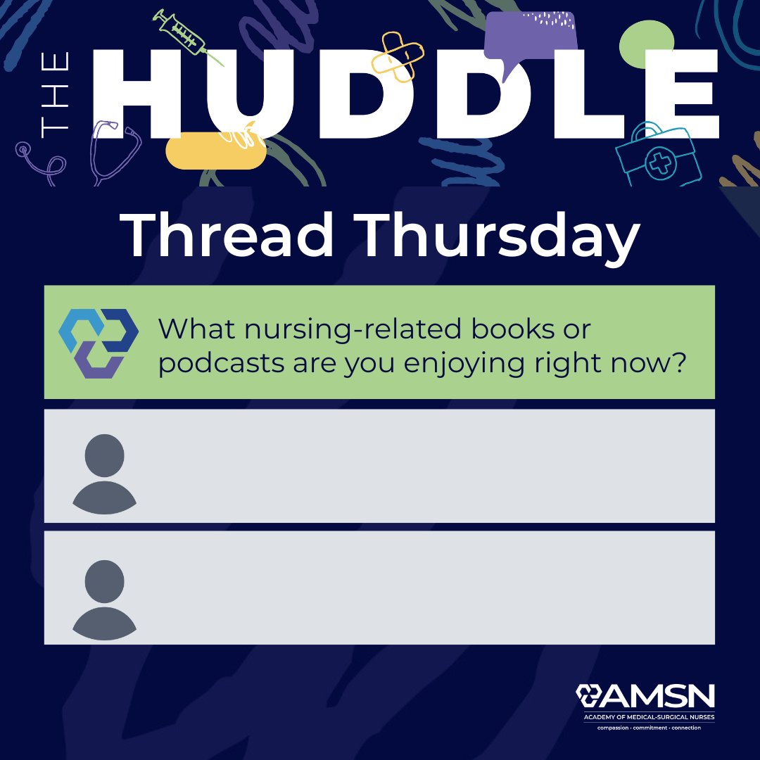 It's #ThreadThursday over on the Huddle. 🧵💬 We want to know, what nursing-related books or podcasts are you enjoying right now?🎙️👀

Let us know here: hubs.la/Q03kFvql0
