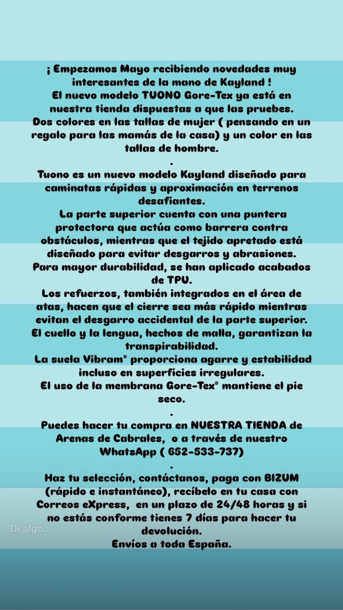 CendonOutdoor's tweet photo. El nuevo modelo TUONO Gore-Tex ya está en nuestra tienda dispuestas a que las pruebes.
Dos colores en las tallas de mujer ( pensando en un regalo para las mamás de la casa)

.
Puedes hacer tu compra en NUESTRA TIENDA de Cabrales o a través de nuestro WhatsApp ( 652-533-737)
. https://t.co/KzzCnbZiRz