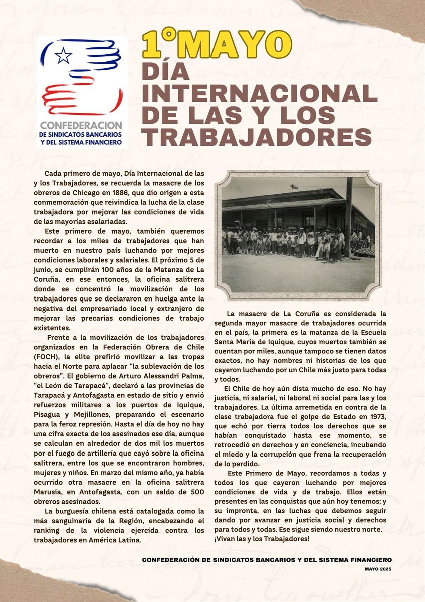 1 DE MAYO
Día Internacional de las y los trabajadores.