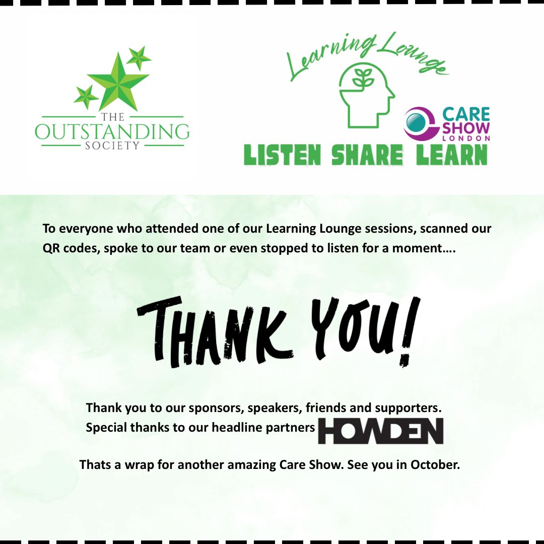 That’s a wrap on <a href="/CareShow/">Care Show</a> London 2025. 

Thank you! 💚

#careshow #careshowlondon #theoutstandingsociety #learninglounge #thankyou